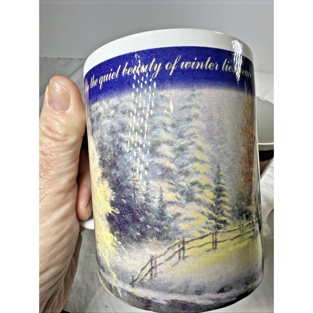 Vintage Thomas Kinkade Four Seasons Mug Set of 4 Complete Collection NOS - Picture 13 of 16